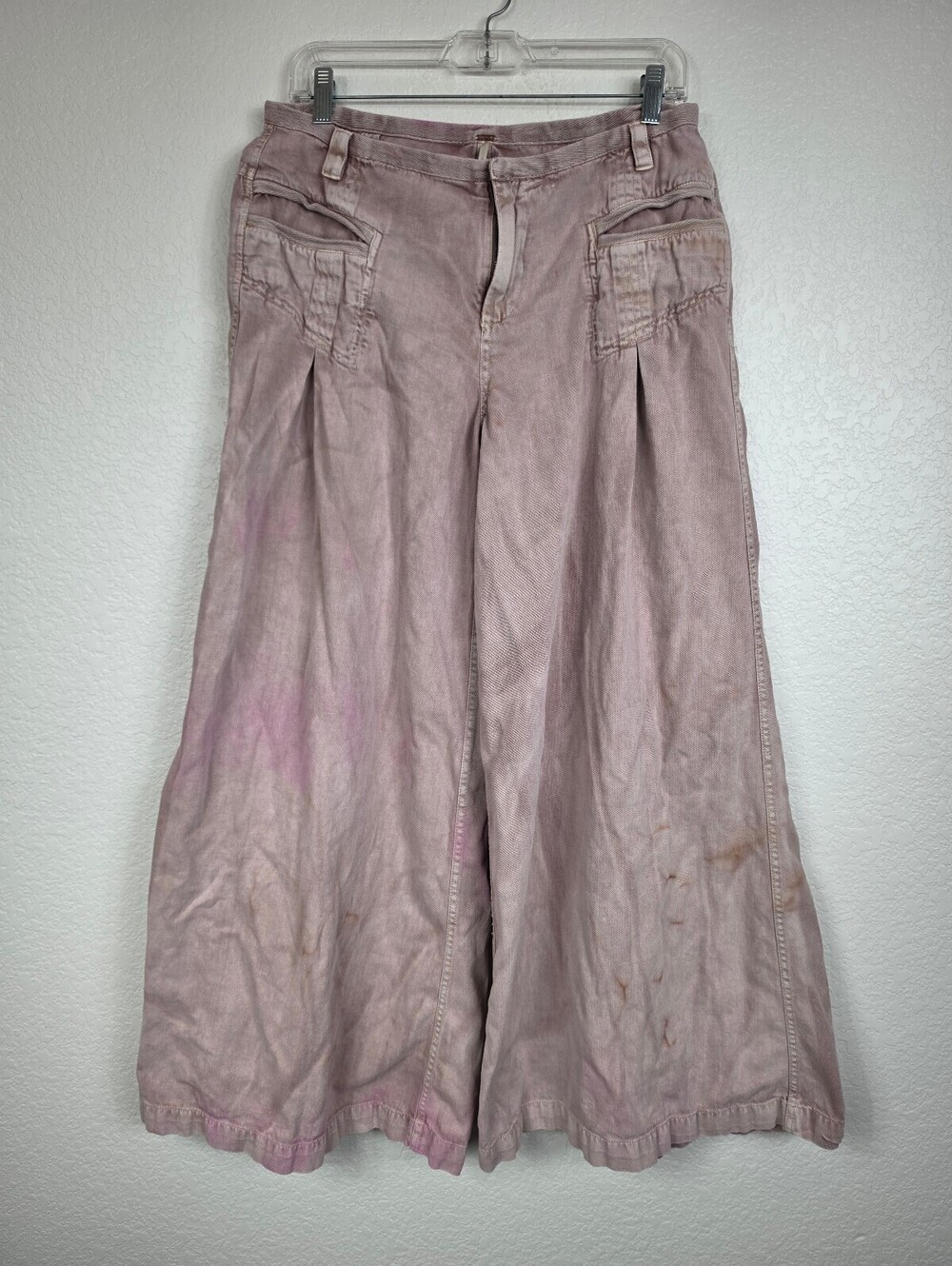 Free People Wide Leg Linen Blend Pants Size 10